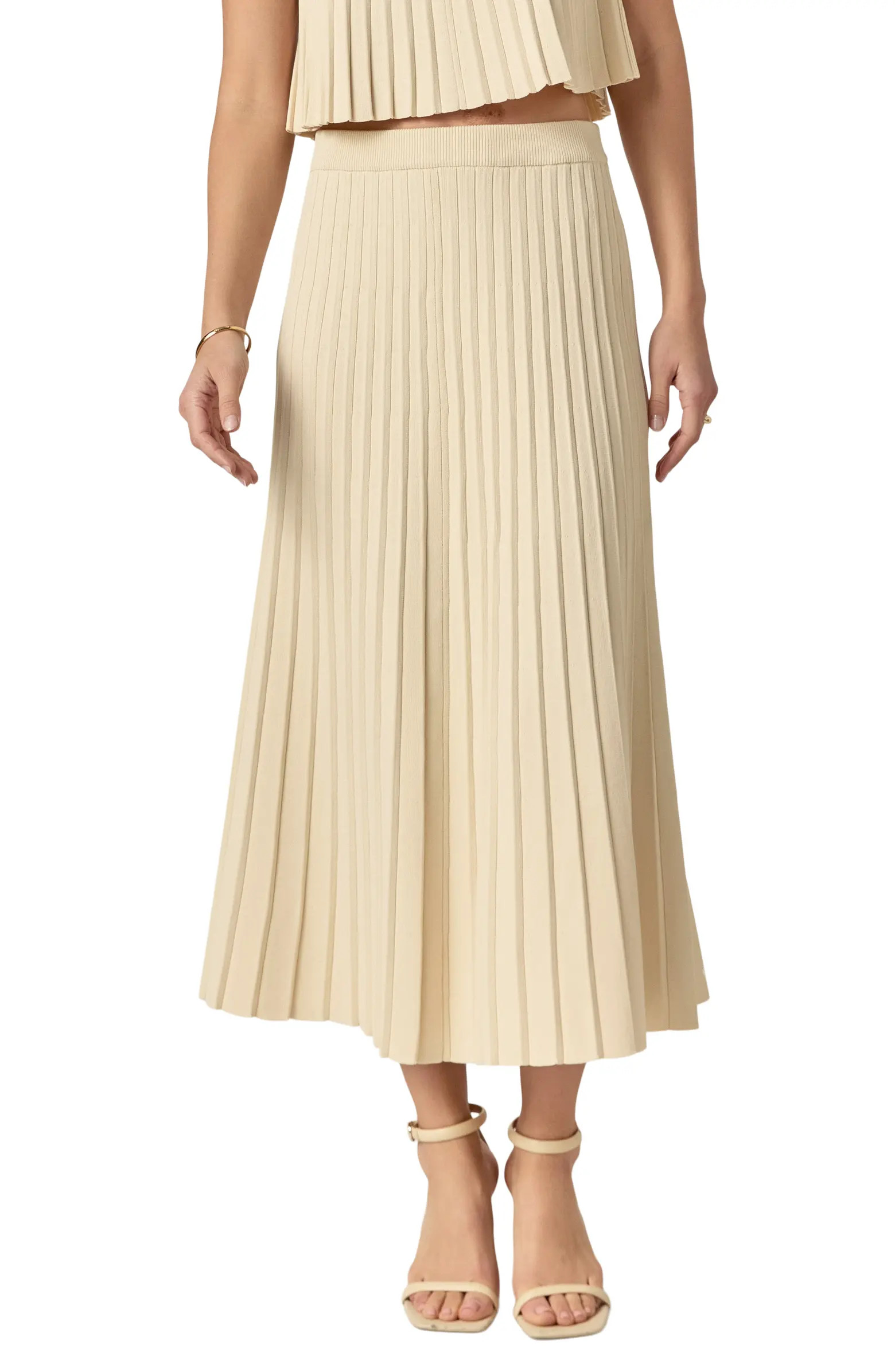 English Factory Pleated Knit Midi Skirt | Nordstrom | Nordstrom
