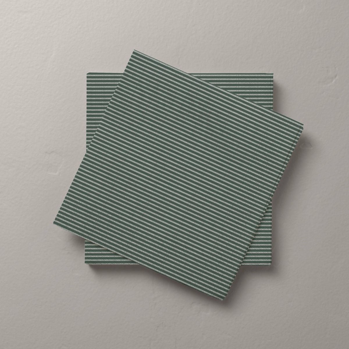 14ct Microstripe Paper Lunch Napkins Dark Green/Cream - Hearth & Hand™ with Magnolia | Target