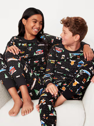 Gender-Neutral Graphic Snug-Fit Pajama Set for Kids | Old Navy (US)