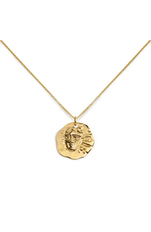 Monica Vinader Zodiac Charm Pendant Necklace in 18K Gold Gemini at Nordstrom | Nordstrom