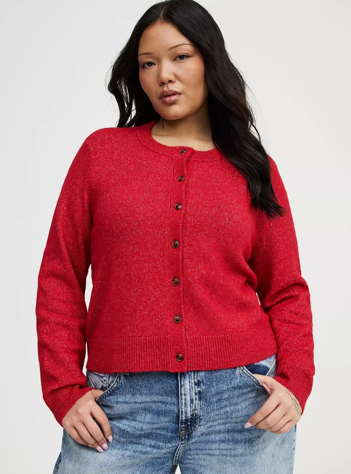 Vegan Cashmere Cropped Cardigan | Torrid (US & Canada)