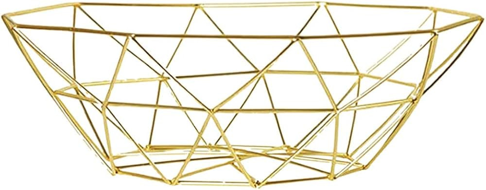IBWell Geometric Metal Wire Fruit Bowl, Iron Arts Fruit Storage Baskets for Kitchen Counter, Coun... | Amazon (US)