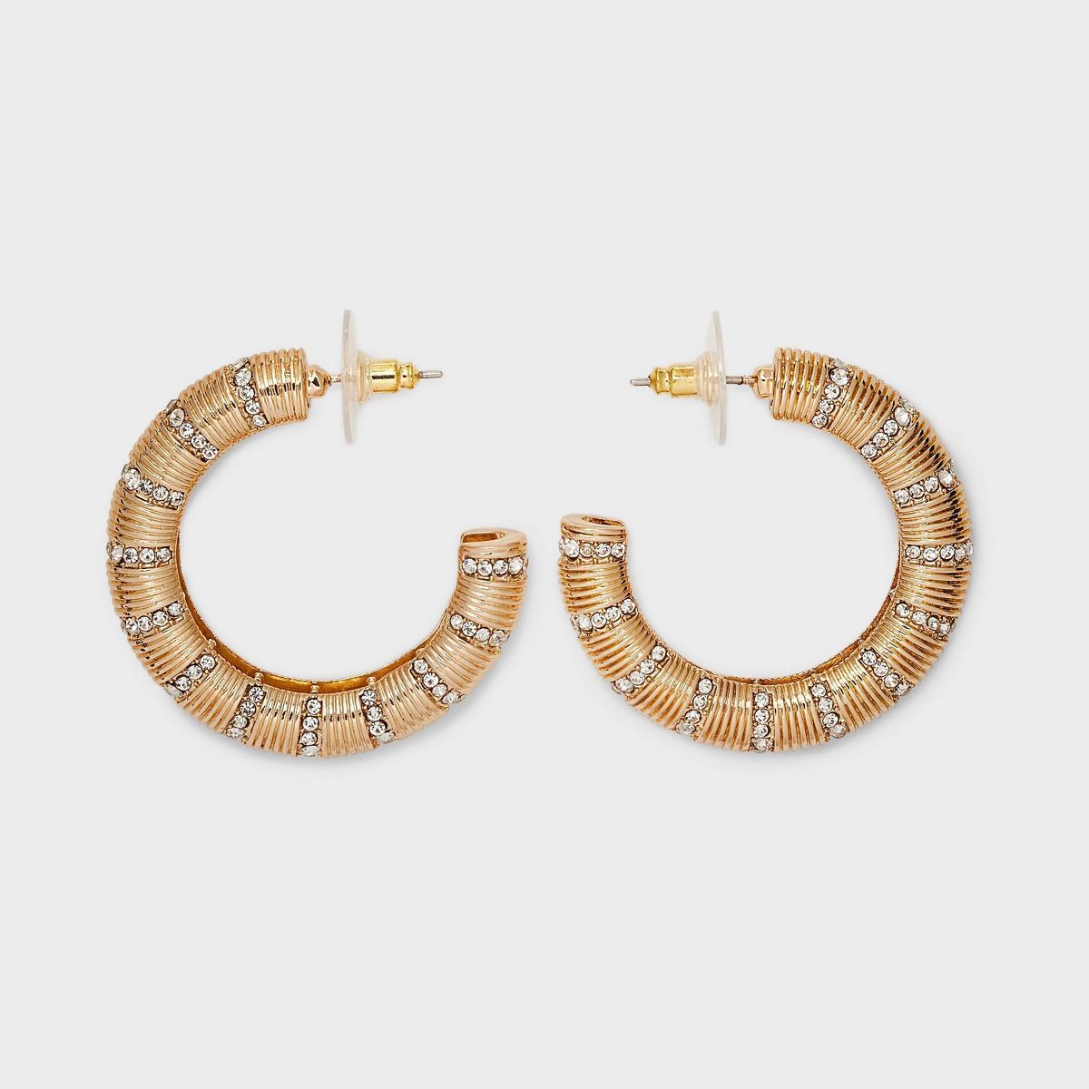 SUGARFIX by BaubleBar Gold and Crystal Hoop Earrings - Gold | Target