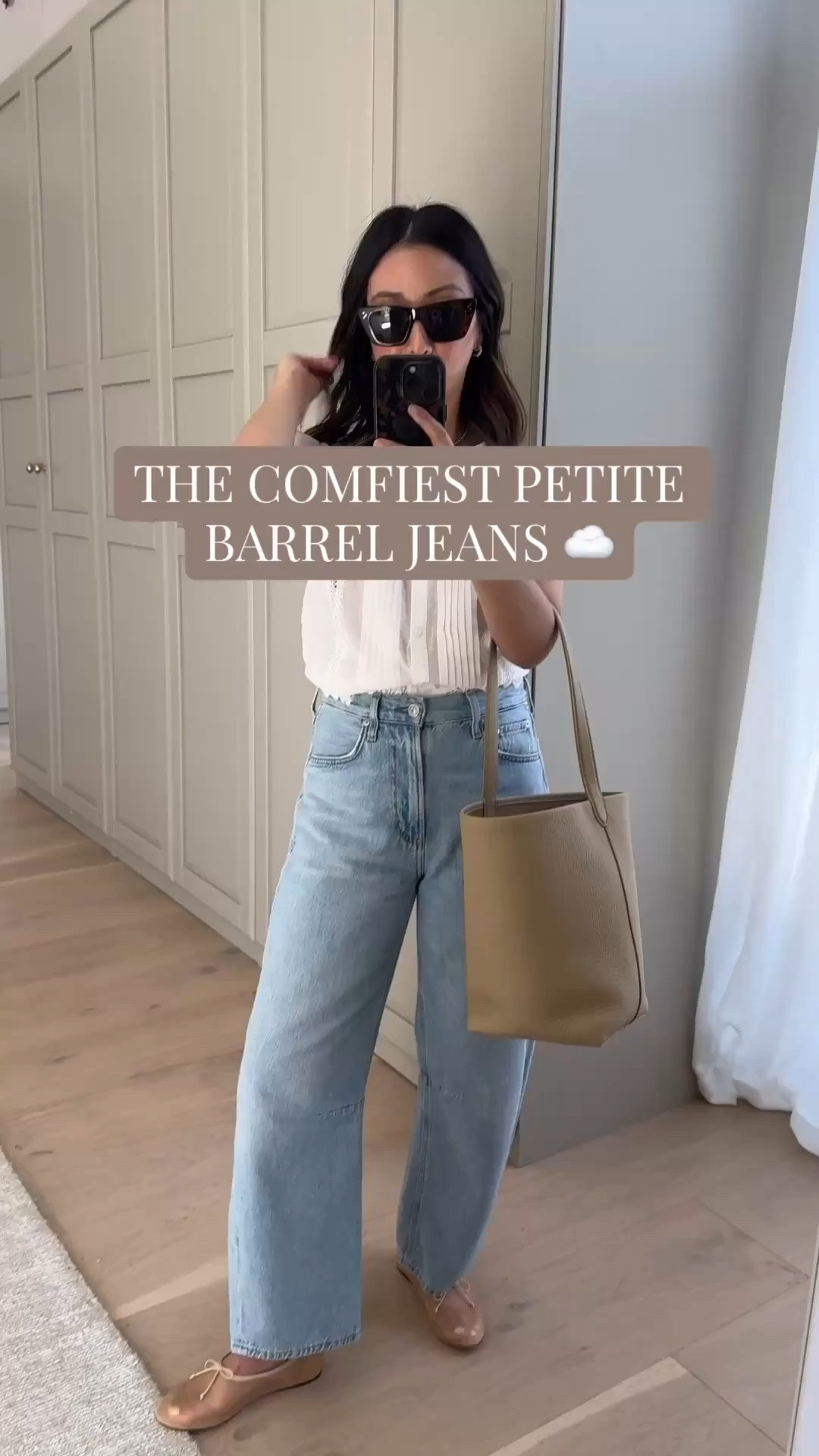 Citizens of Humanity Petite Miros review. This specific wash is butter soft - like sweatpants denim. Length is fantastic on petites! 

Zara top small - sold out in white, linked similar
Citizens of Humanity Miro jeans 25 petite
Loeffler Randall mesh flats 5
The Row bag medium - linked similar
Celine sunglasses
Dorsey James necklace 15"
Electric Picks Daphne hoops

Spring outfits 2026, petite style, jeans, summer outfits

#LTKmomlife #LTKPetite #LTKootd