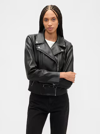 Vegan-Leather Moto Jacket | Gap Factory