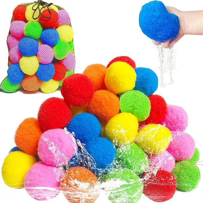 60 Pcs Reusable Water Balls, Reusable Water Balloons for Outdoor Toys and Games, Water Toys for K... | Amazon (US)