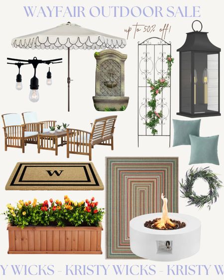 Wayfair Outdoor Sale! 🤍 Everything is between 30-50% off — we rounded up all of our garden favorites. 🌸 Spring wreaths, outdoor rugs, flower beds, outdoor furniture, lighting, fountains, pillows, and more.. all at a great price point. 

#LTKhome #LTKsalealert #LTKfindsunder100