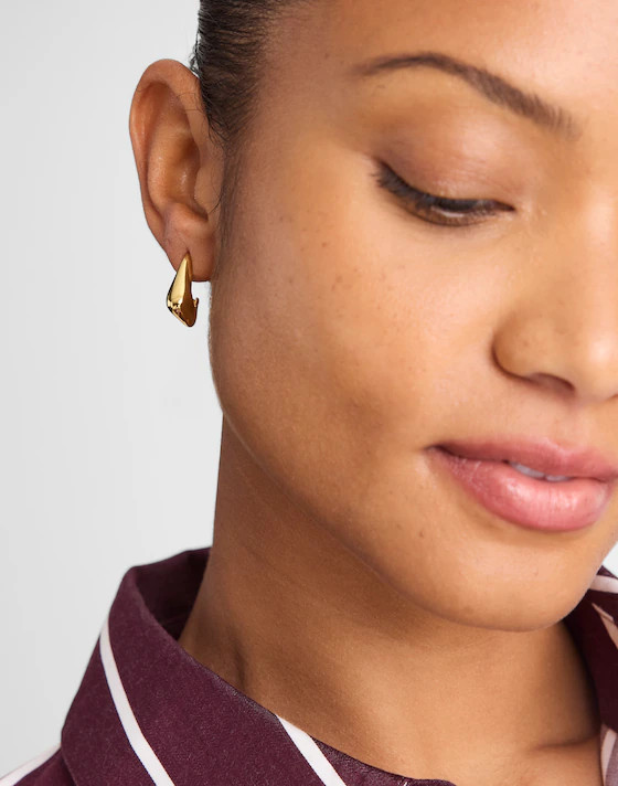 Sculpted Teardrop Small Hoop Earrings | Madewell
