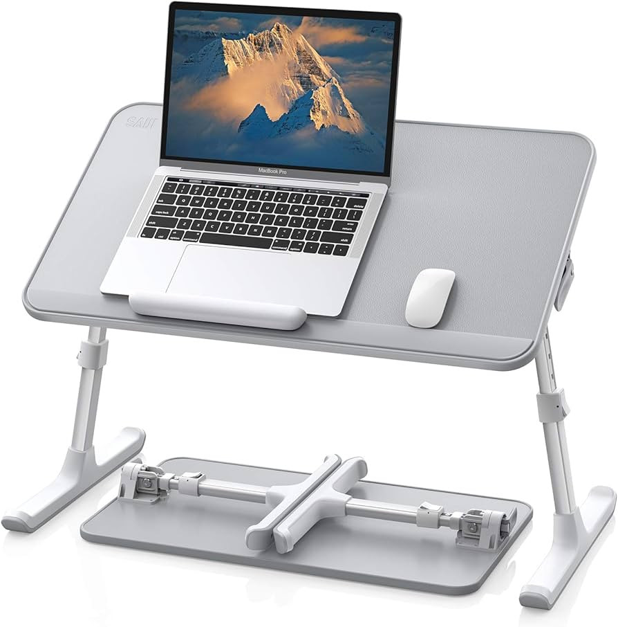 SAIJI Leather Lap Desk Laptop Bed Tray Table, Adjustable Laptop Stand for Bed, Portable Lightweig... | Amazon (US)