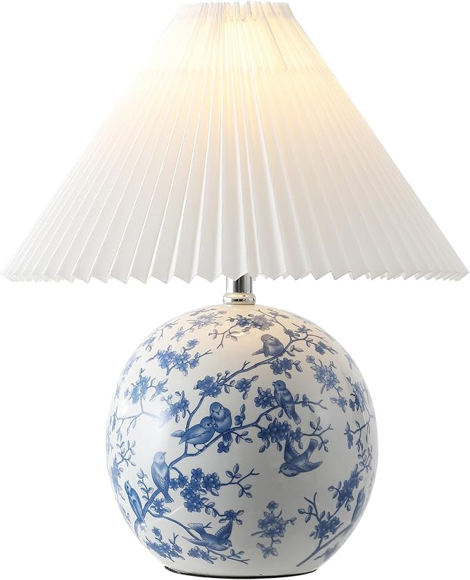 JONATHAN Y 19.5" White/Blue Shishen Chinoiserie Ceramic Table Lamp, Traditional Hand-Painted Flor... | Amazon (US)
