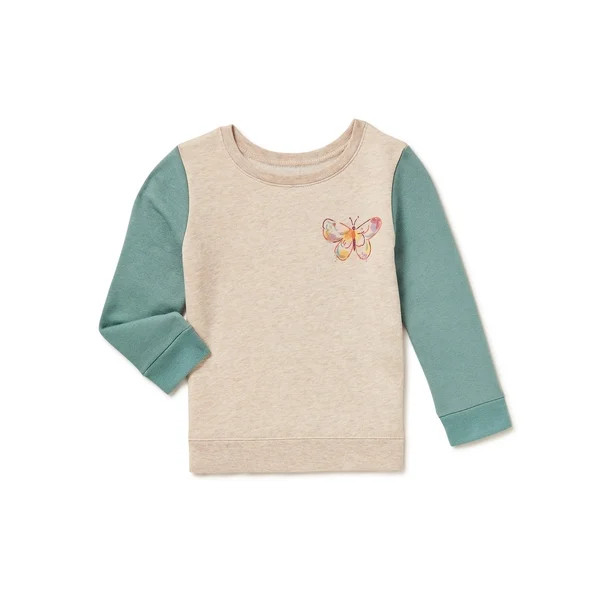 Garanimals Toddler Girls Long Sleeve Graphic Fleece Top, Sizes 2T-5T - Walmart.com | Walmart (US)