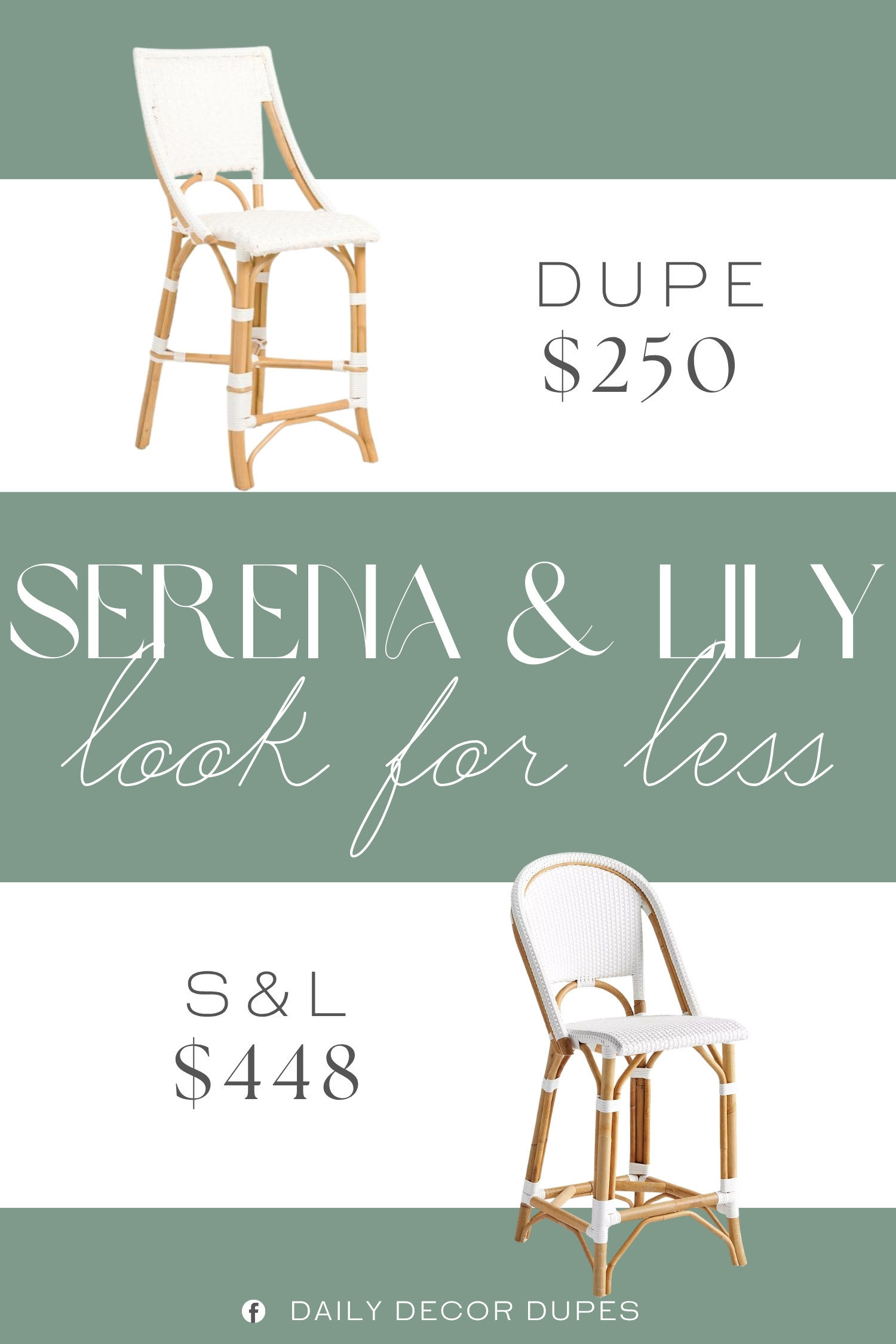 The Serena & Lily Riviera Rattan Counter Stool features a woven seat and back, warm natural rattan detailing, and a graceful frame that adds texture without making the space feel heavy. Its relaxed silhouette is perfect for kitchen islands, breakfast bars, and casual entertaining spaces, especially when paired with linen, light woods, and neutral decor. At around $250 compared with the $448 designer version shown, this style makes it easier to create a beautifully layered coastal kitchen for less. 🌿✨🏡

Home more affordable option find similar look for less budget friendly affordable cheap cheaper beautiful pretty. Clearance sale coupon code discount code promo code luxury Inspo inspiration inspired by idea ideas Love like these? I share multiple every day in my FB group.
#SerenaAndLilyInspired #RivieraRattan #RattanCounterStool #WickerCounterStool #CounterStool #KitchenIslandStools #CoastalHomeDecor #RattanFurniture #CoastalKitchen 

 #LTKHome