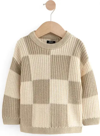 Kids' Checkerboard Cotton Crewneck Sweater | Nordstrom