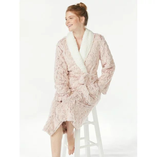 Joyspun Women’s Plush Sleep Robe, Sizes up to 3X - Walmart.com | Walmart (US)