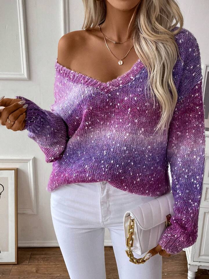 SHEIN Unity Ombre Drop Shoulder Sweater | SHEIN