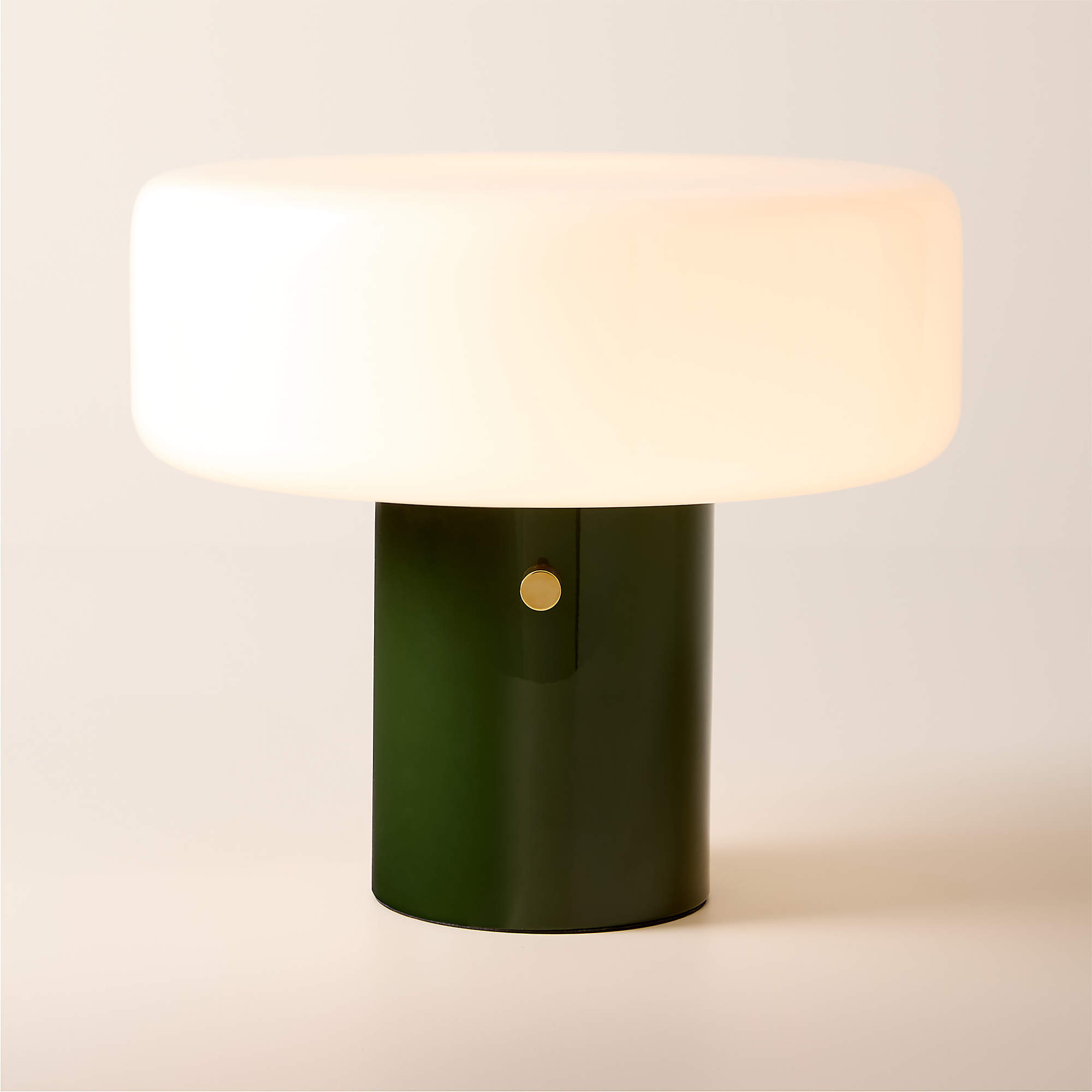 Pill High Gloss Olive Green Iron Table Lamp with Glass Shade by Bill Curry + Reviews | CB2 | CB2