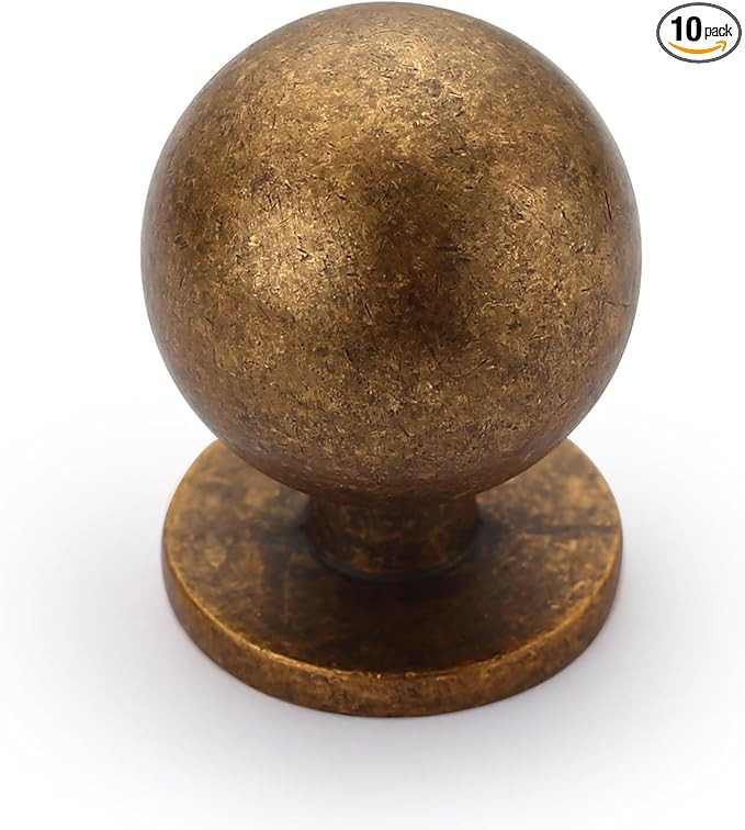 Asidrama 10 Pack Antique Brass Kitchen Cabinet Knobs, Vintage Retro Cabinet Knobs Kitchen Cabinet... | Amazon (US)