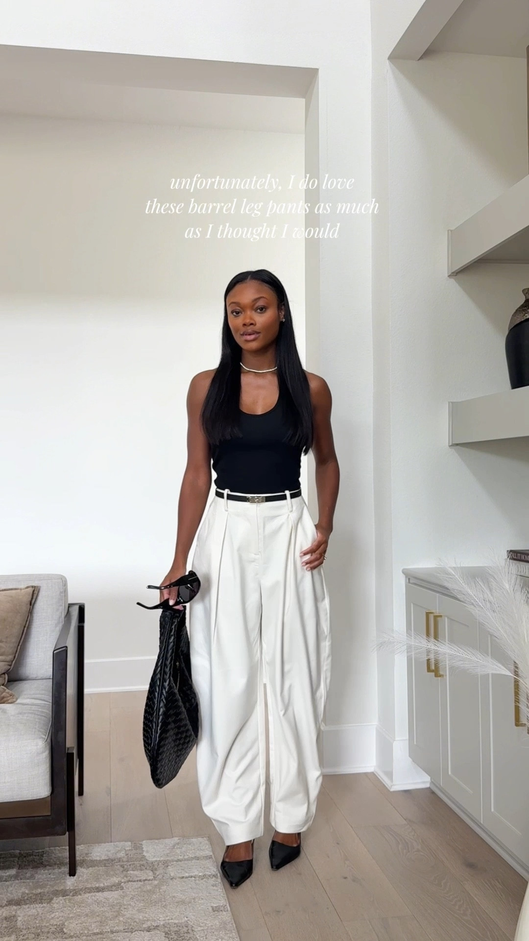 Need a pair of these barrel leg pants in every color 🤍 | barrel leg pants outfit, tailored pants, black halter top, spring 2026 outfits, daytime outfits for women, elevated style, date night outfit ideas, slingback heels outfit 


#LTKWorkwear #LTKgrwm #LTKootd