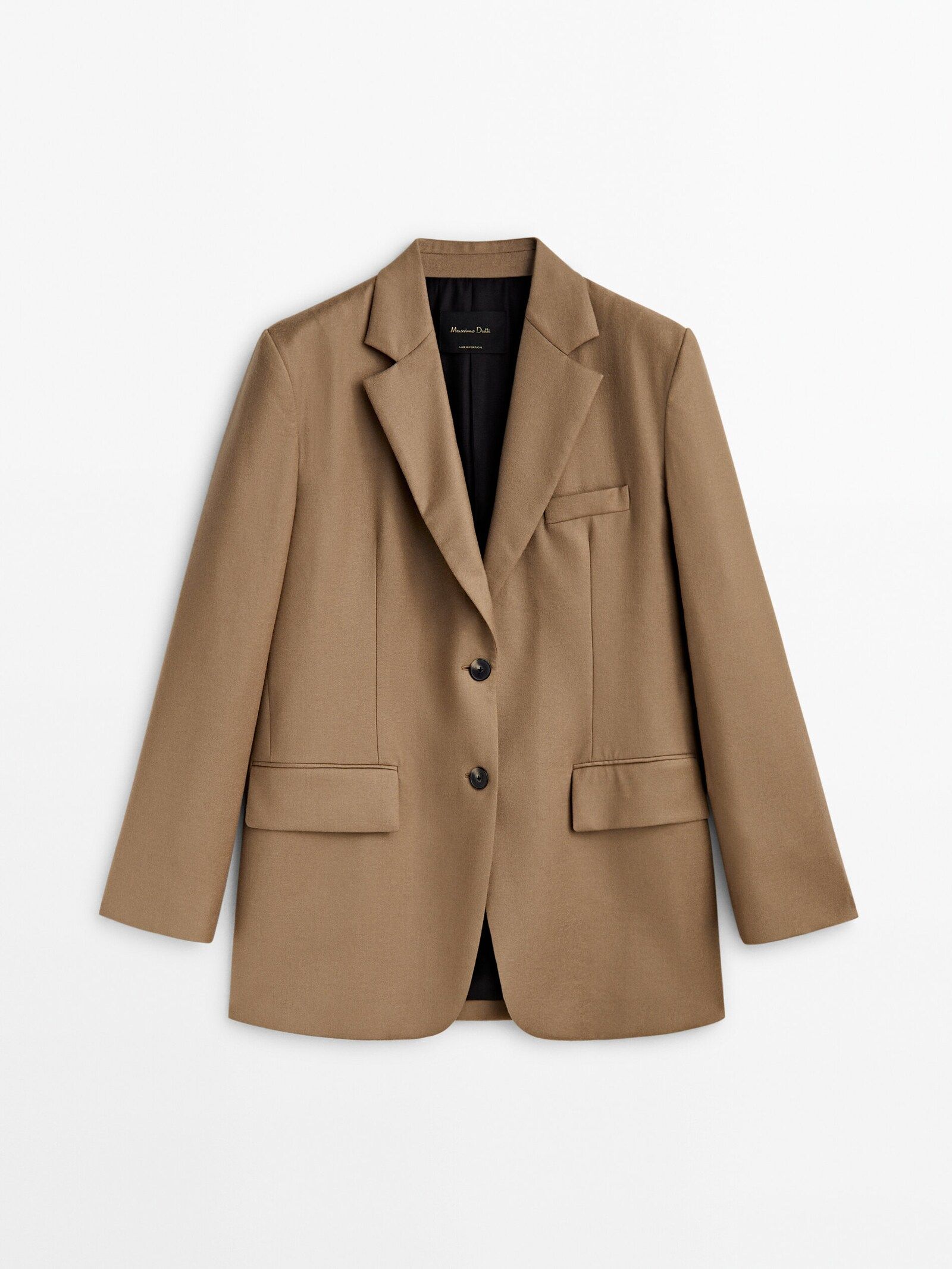 Oversize flannel suit blazer | Massimo Dutti UK