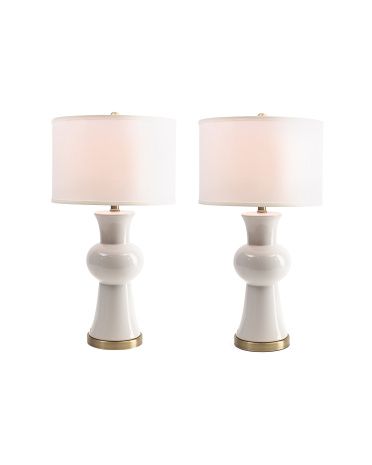 Set Of 2 Lola Ceramic Column Lamps | TJ Maxx