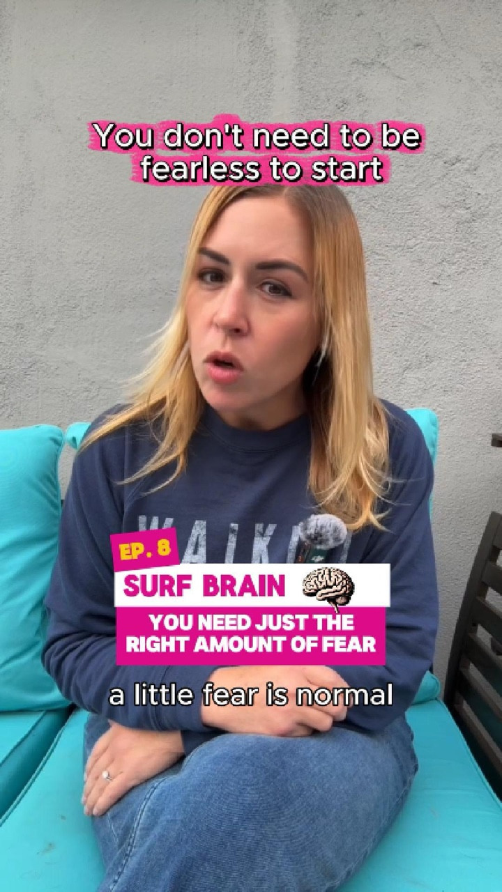 Fear and learning don’t live in the same nervous system state.

A little fear is normal. Too much fear shuts skill development down.

Learning happens when you feel challenged — not threatened.

Choose conditions that support your nervous system, not your ego.

This is Surf Brain 🧠🌊
