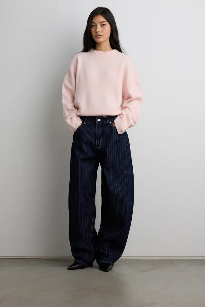 STRIPED BARREL LEG PANT | OAK + FORT