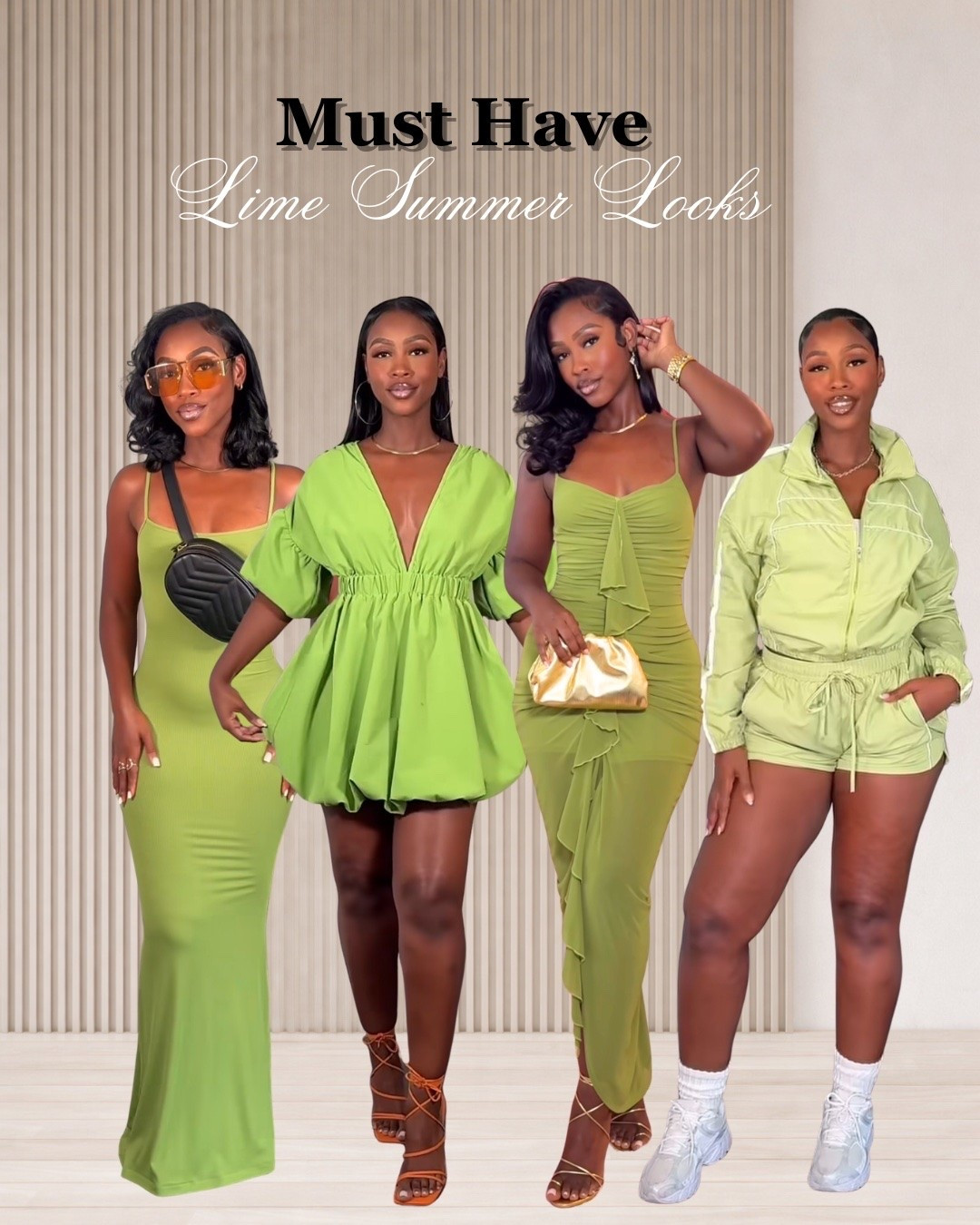 Brighten up your some look girls! Lime on every skin tone is an immediate yes for me! From casual to night time fab these looks turn heads because how can you not see this color 🤩 #greenlooks #fashionfinds

#LTKootd
