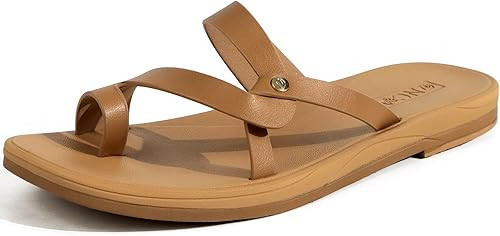 ONCAI Women's Slide Sandals Trendy Square Summer Flat Dressy Sandals for Women 2025 Cross Strappy... | Amazon (US)