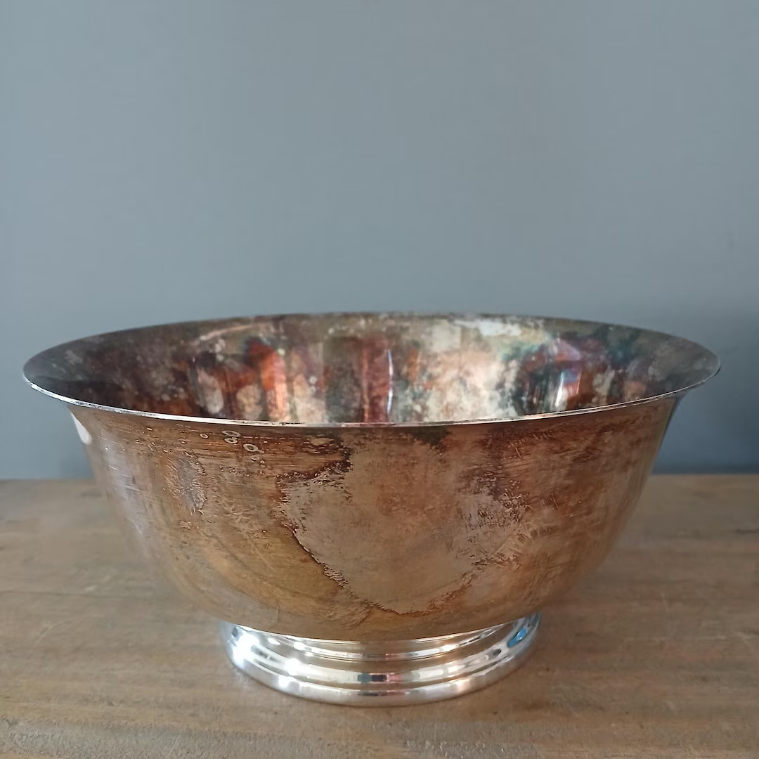Silverplate Pedestal Bowl Paul Revere Reproduction 8" - Etsy | Etsy (US)
