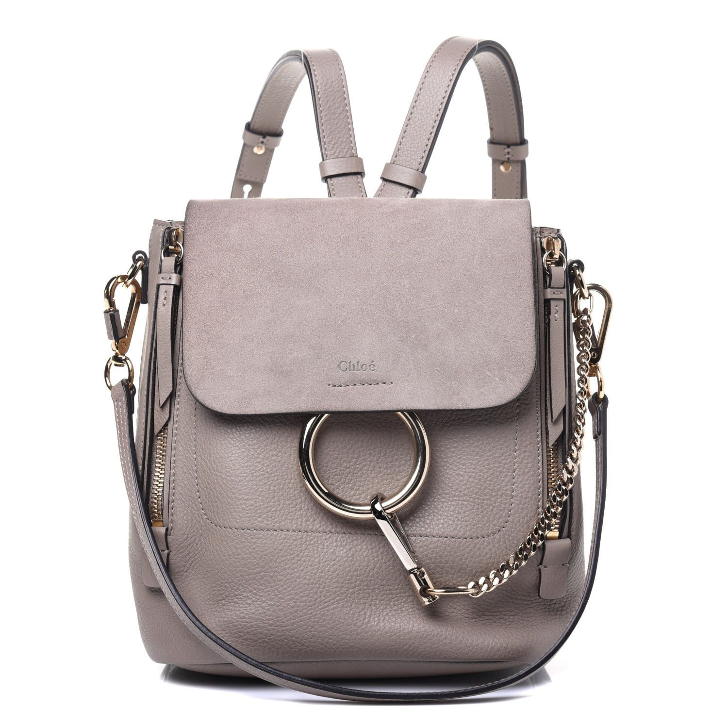 Suede Calfskin Small Faye Backpack Motty Grey | Fashionphile
