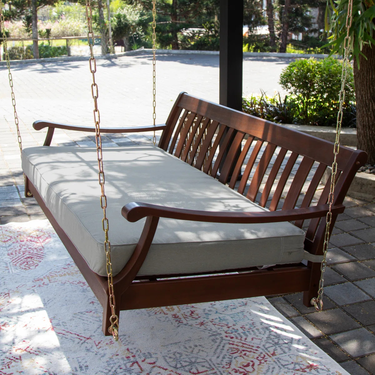 What could be more relaxing than a wooden porch swing? You'll have plenty of room to relax on a h... | Wayfair North America