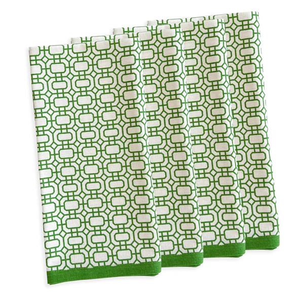 Newport Garden Gate Dinner Napkins in Green Set/4 | Caskata