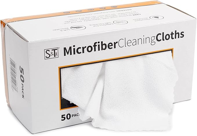 S&T INC. Microfiber Cleaning Cloth, Lint-Free Shop Towels Reusable, Bulk Rags in a Box for Home, ... | Amazon (US)