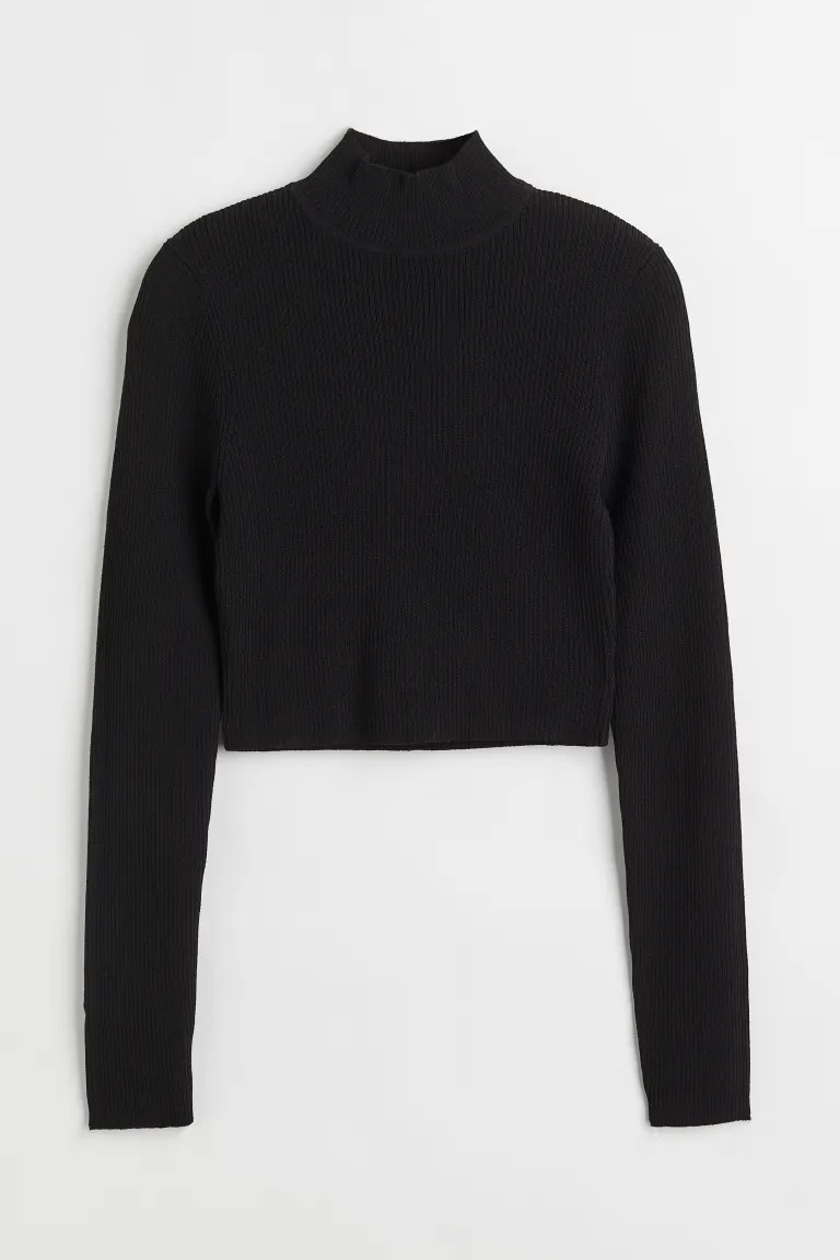 Gerippter Pullover mit Turtleneck | H&M (DE, AT, CH, NL, FI)