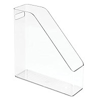 mDesign Plastic Slim Vertical File Folder Bin Storage Organizer with Handle - Hold Notebooks, Binder | Amazon (US)