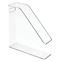 mDesign Plastic Slim Vertical File Folder Bin Storage Organizer with Handle - Hold Notebooks, Binder | Amazon (US)