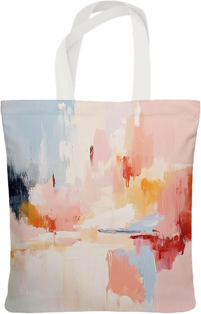 Chicimln Pastel Abstract Boho Tote Bag, Contemporary Minimalist Canvas Tote Bags for Women, Mid C... | Amazon (US)