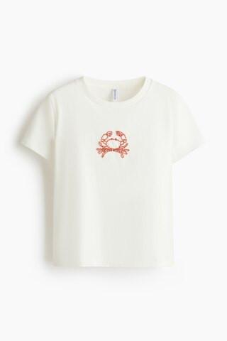 H & M - T-Shirt with Motif - Ivory/Crab | H&M (US + CA)