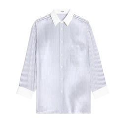 Oversized shirt in striped silk fabric - CELINE | 24S (APAC/EU)