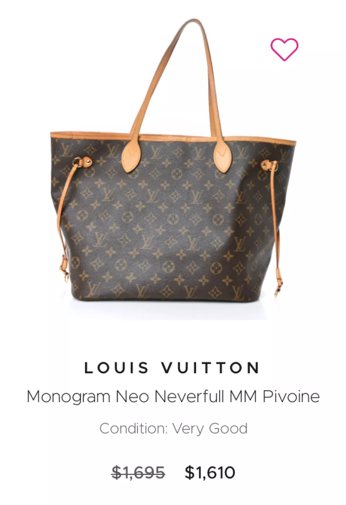 Louis Vuitton Monogram Neo Neverfull MM Pivoine