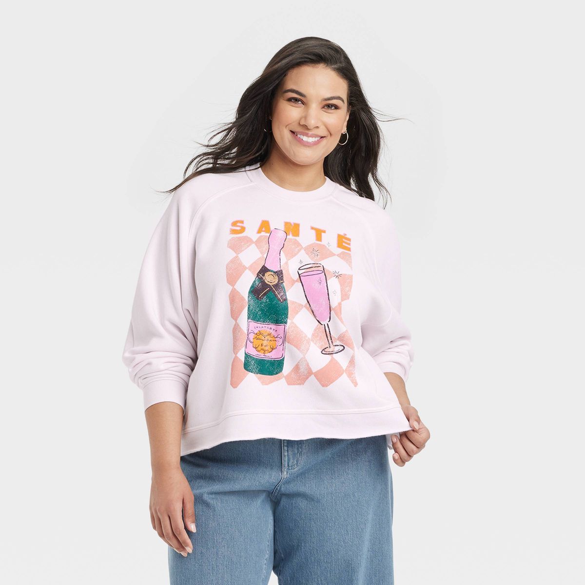 Women's Sante Champagne Graphic Sweatshirt - Pink | Target