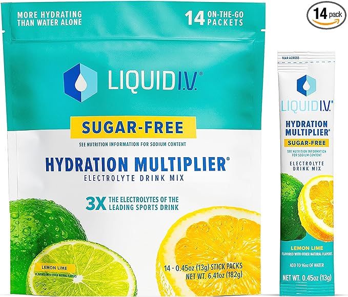 Liquid I.V. Sugar-Free Hydration Multiplier - Lemon Lime – Hydration Powder Packets | Electroly... | Amazon (US)