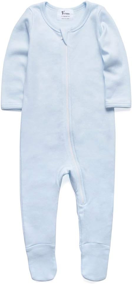 O2Baby Baby Boys Girls Organic Cotton Zip-Front Sleeper Pajamas, Footed Sleep 'n Play | Amazon (US)