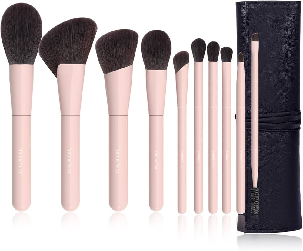 Makeup Brushes 10Pcs Professional Makeup Brush Set Foundation Contour Concealer Blush Highlight P... | Amazon (US)