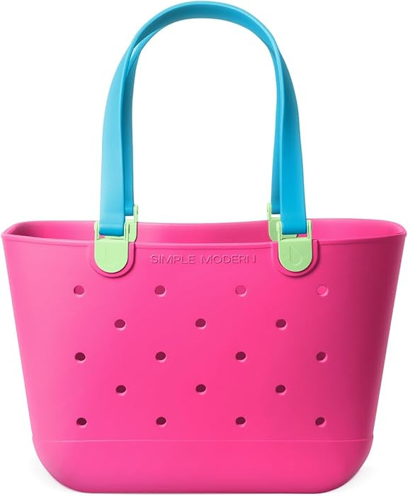Simple Modern Large Beach Bag | Waterproof Getaway Rubber Tote with Zipper Pocket for Travel, Poo... | Amazon (US)