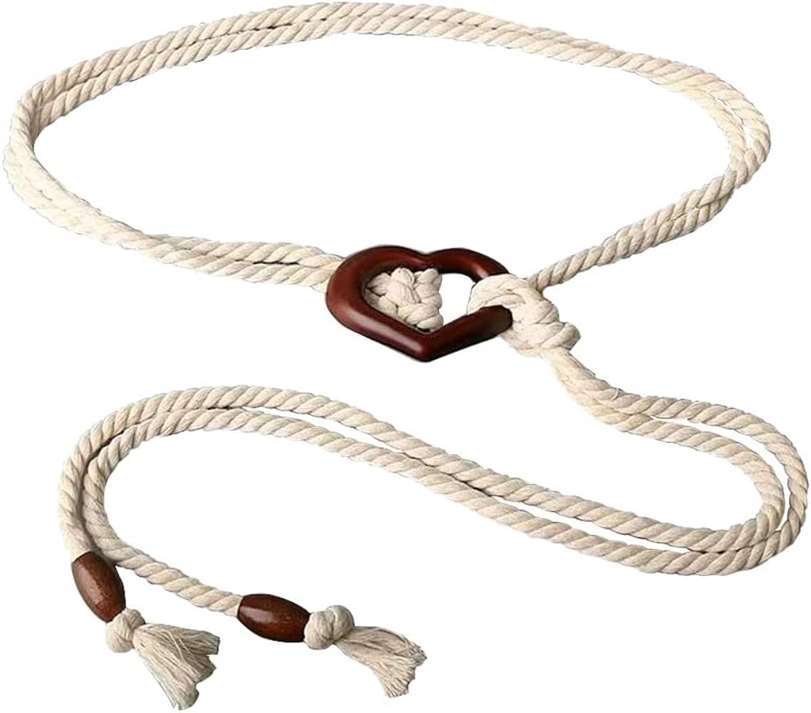 Simple Cotton long Waist Rope Tie Belt Medieval Plus Size For Girl Women Dresses Pants with Tasse... | Amazon (US)