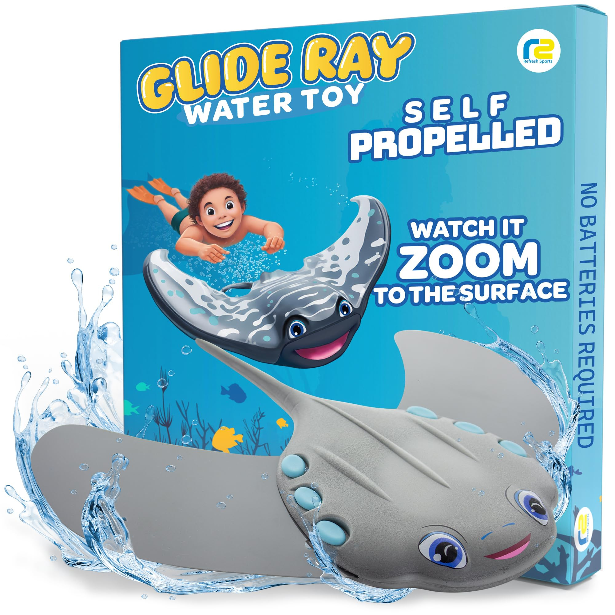 Swimming Pool Toys for Kids: Stingray Pool Torpedo Swim Toy - Self Propelled Water Toy Glides Und... | Amazon (US)