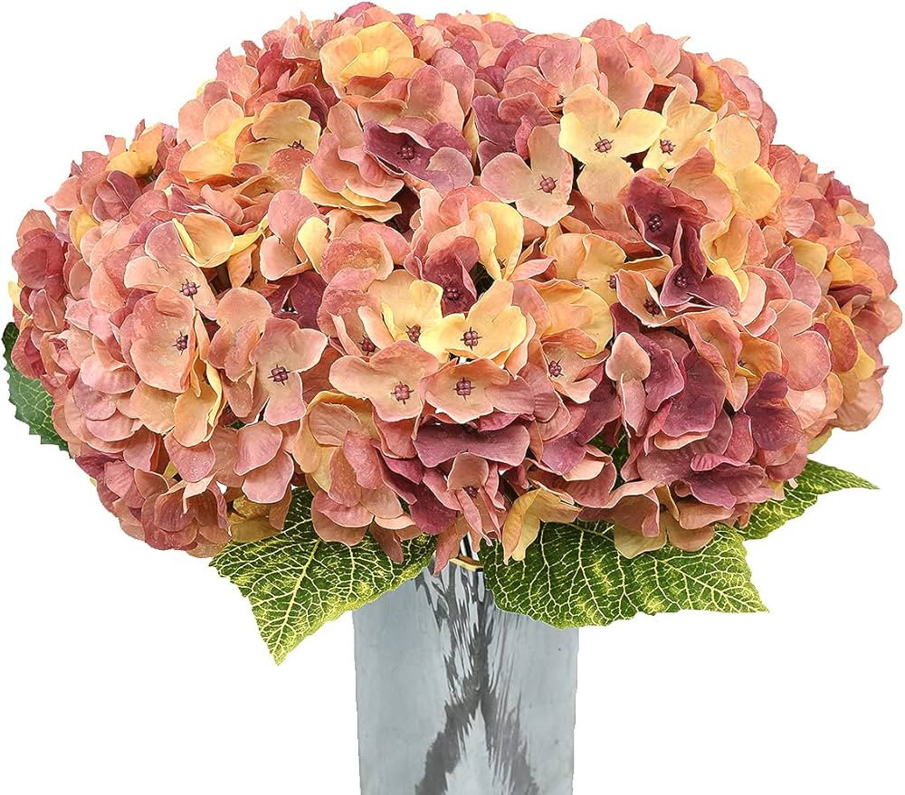 Artificial Fake Flowers Plants Silk Hydrangea Arrangements Wedding Bouquets Decorations Plastic F... | Amazon (US)