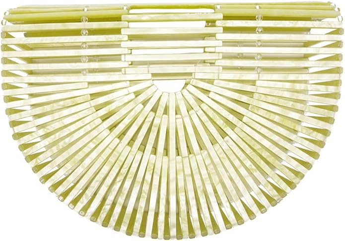 Summer Beach Bag Acrylic Clutch Handbag Large Tote Bag Pink Green Yellow Blue | Amazon (US)