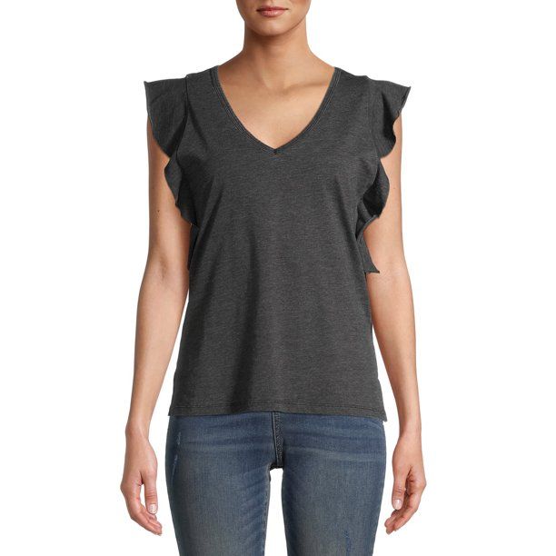 Time and Tru Women's Ruffle Sleeve Tank | Walmart (US)